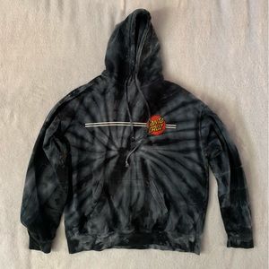 Men’s Santa Cruz Skater Blue Tie Dye Hoodie Sweatshirt